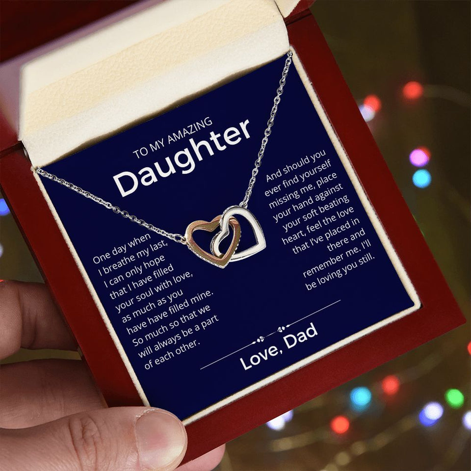 Always A Part Of Each Other - Interlocking Hearts Necklace For Daughter