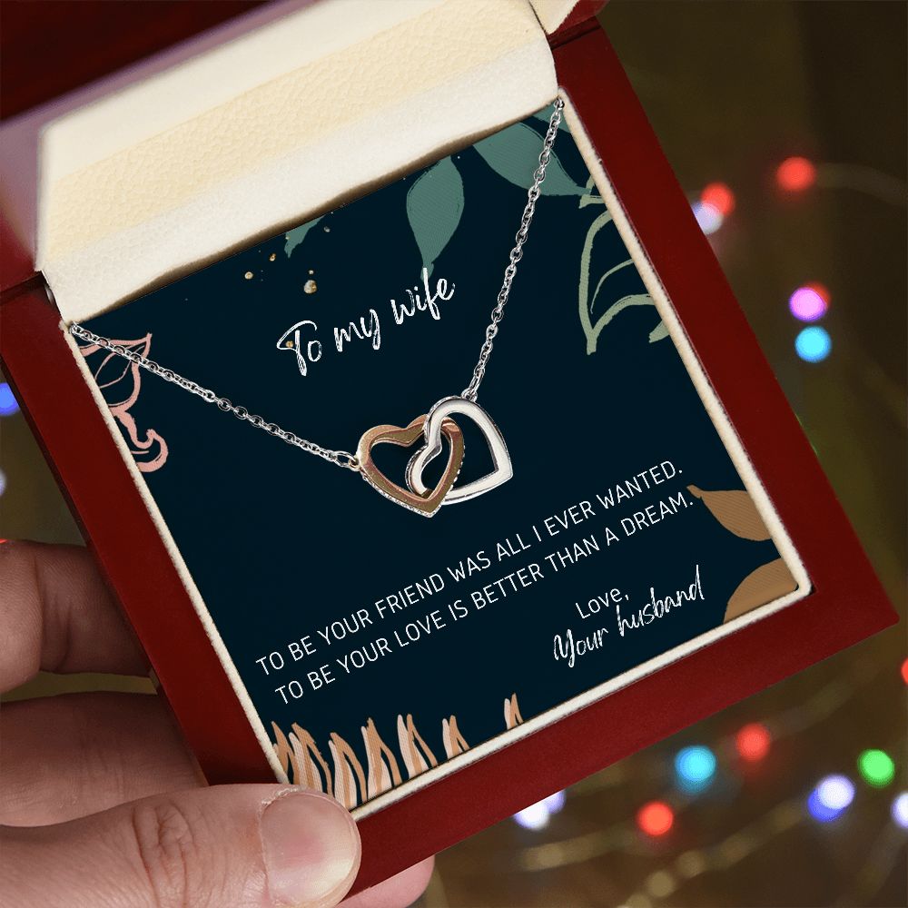 Better Than A Dream - Interlocking Hearts Necklace For Wife