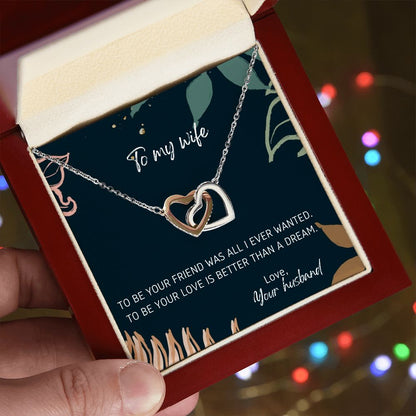Better Than A Dream - Interlocking Hearts Necklace For Wife