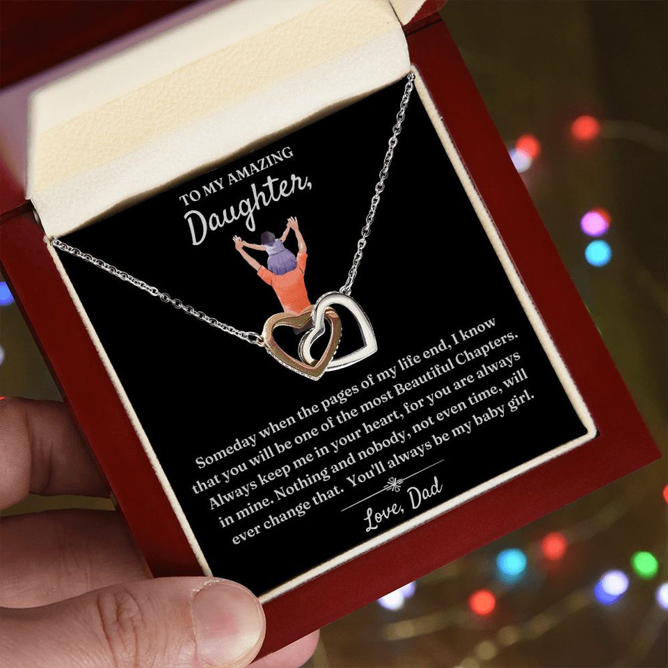 Not Even Time Will Change That - Interlocking Hearts Necklace For Daughter