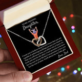 You Either Win Or Learn - Interlocking Hearts Necklace For Daughter
