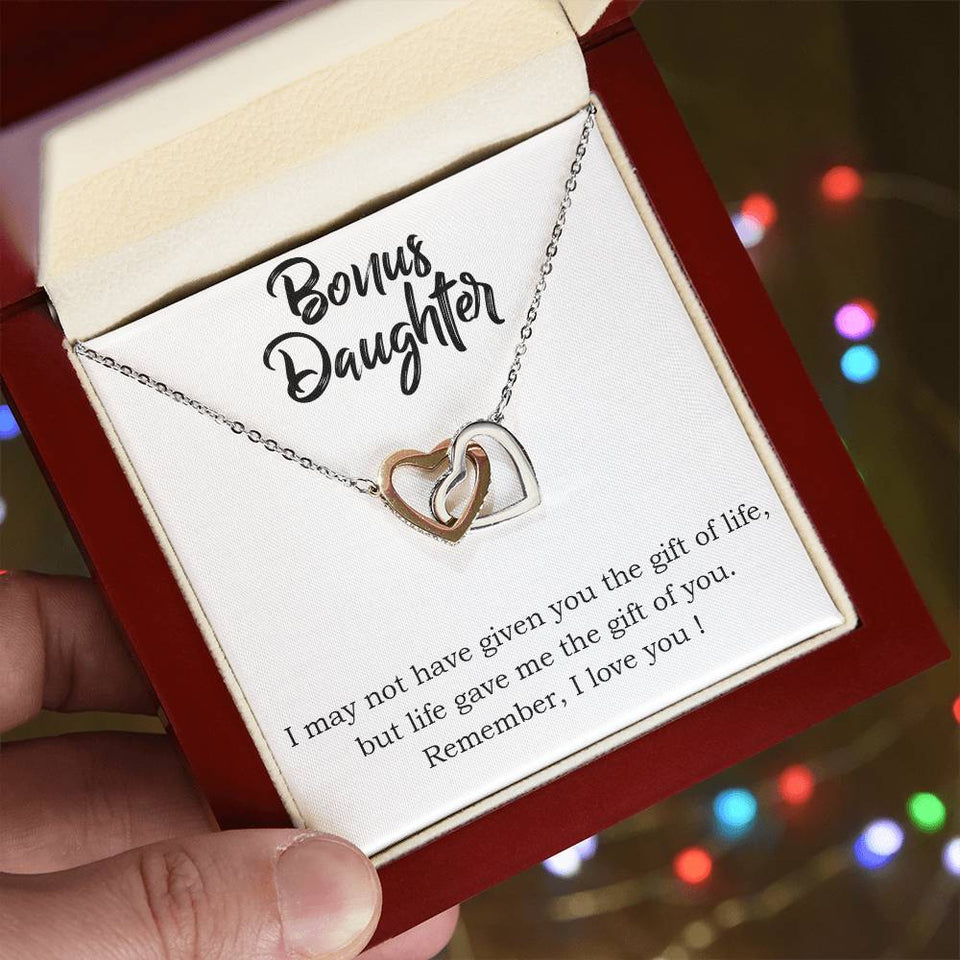 Bonus Daughter  Interlocking Hearts Necklace