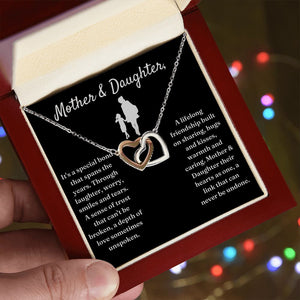 Special Bond That Spans The Years - Interlocking Hearts Necklace For Daughter