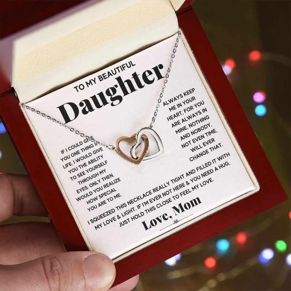 Daughter My Everything Interlocking Hearts Necklace