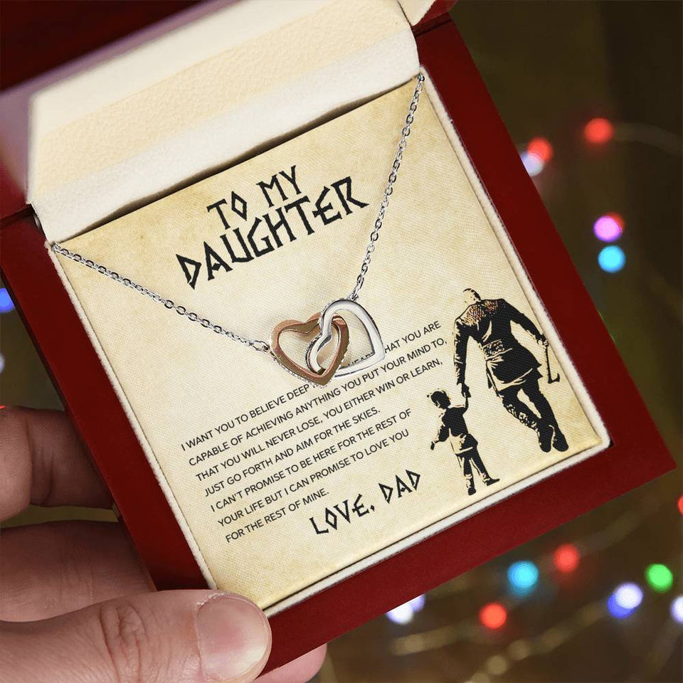 Daughter Aim For The Skys Interlocking Hearts Necklace