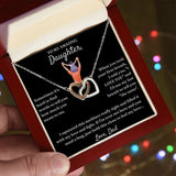 How Much You Mean To Me - Interlocking Hearts Necklace For Daughter