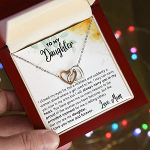 Now and Forever - Interlocking Hearts Necklace For Daughter