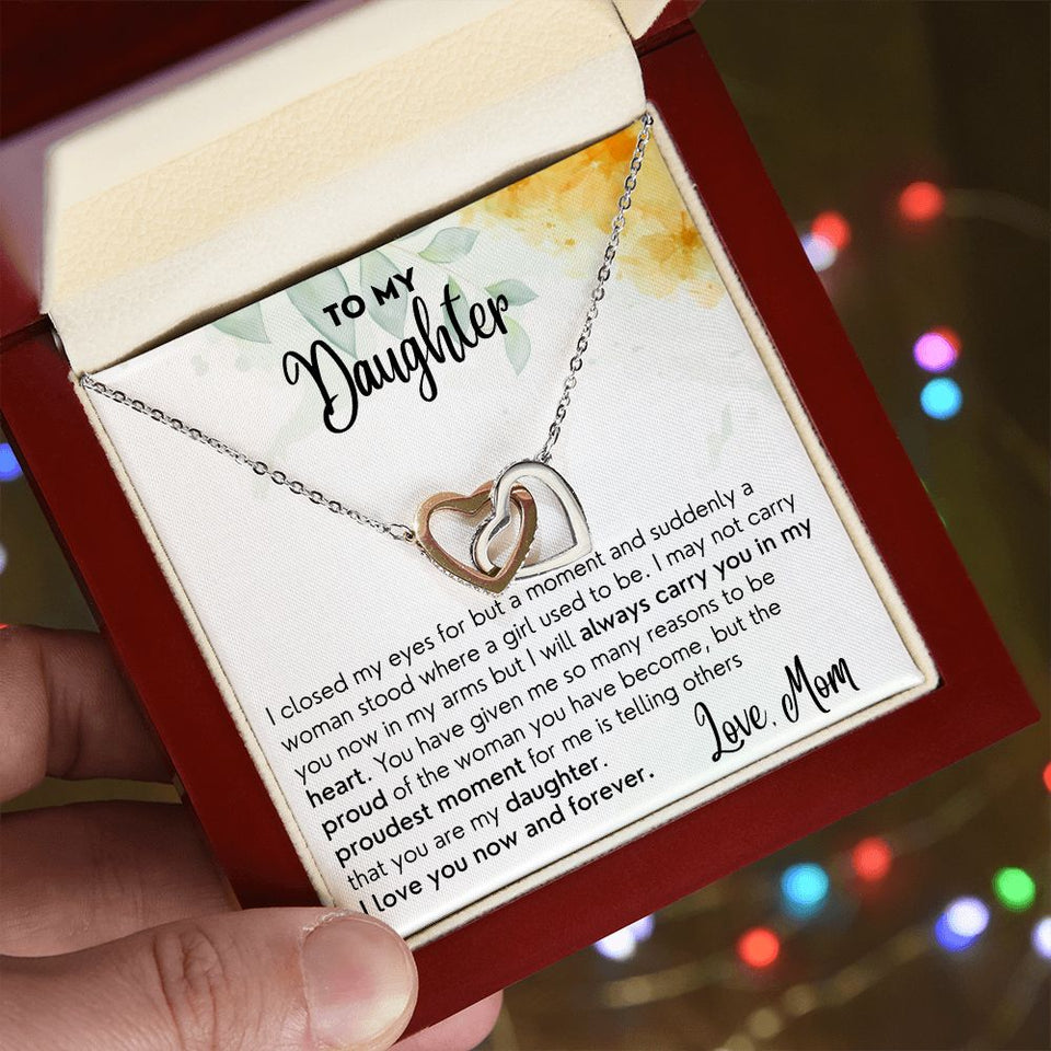 Now and Forever - Interlocking Hearts Necklace For Daughter