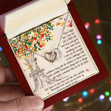 Daughter Never Forget Interlocking Hearts Necklace