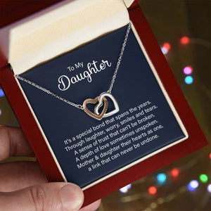 Daughter Special Bond Interlocking Hearts Necklace