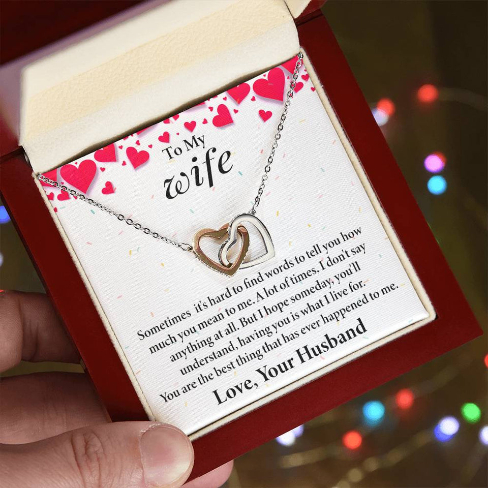 Wife Interlocking Hearts Necklace