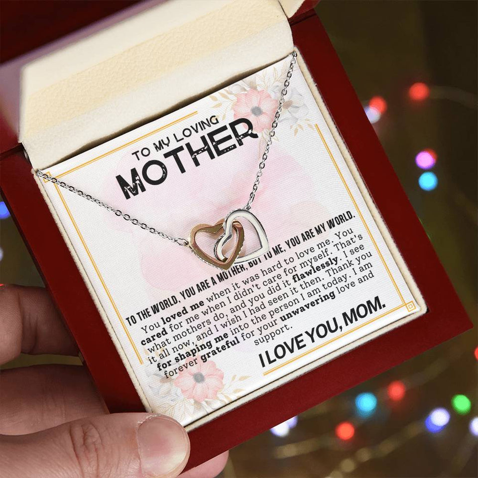 Mother My World Interlocking Hearts Necklace