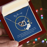 Wife - I Love You More Than Words Can Say - Interlocking Hearts Necklace