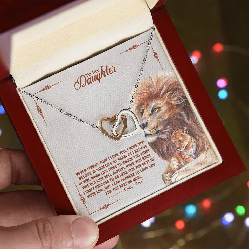 Daughter I Always Have Your Back Interlocking Hearts Necklace