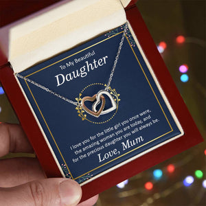 Beautiful Daughter Interlocking Hearts Necklace