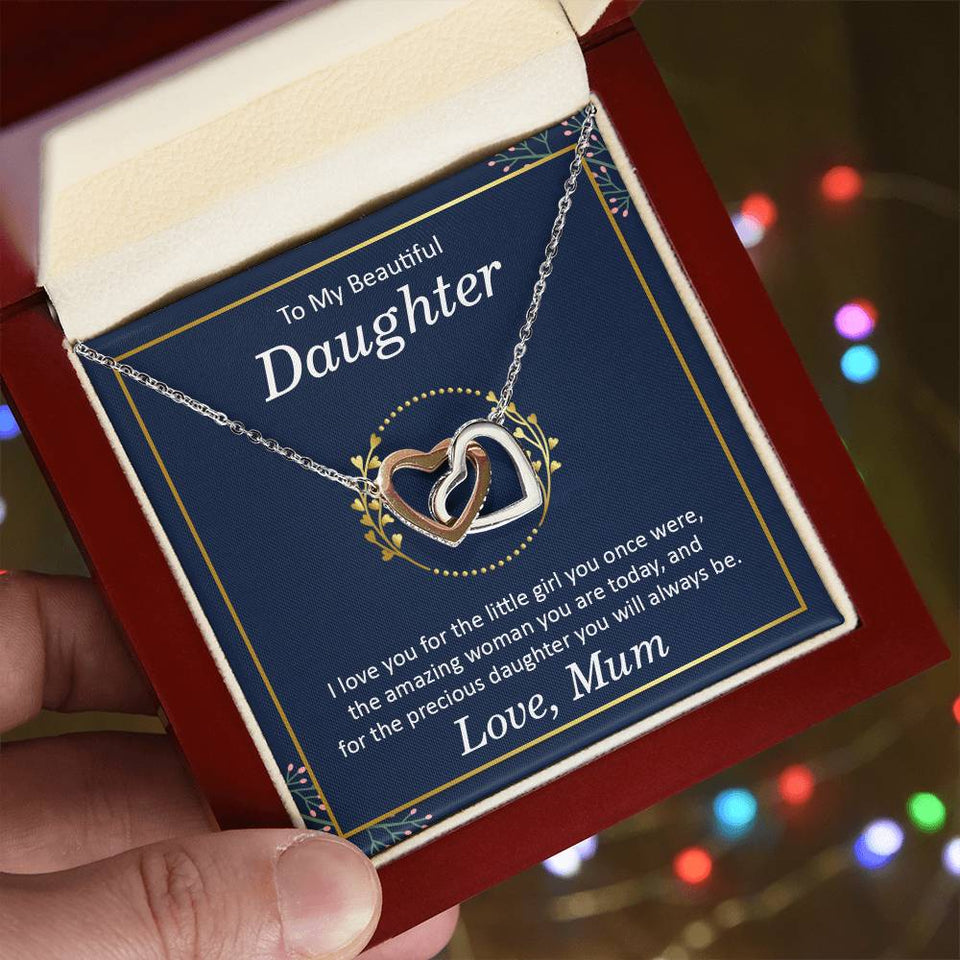 Beautiful Daughter Interlocking Hearts Necklace