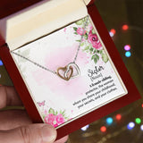 Sister Noun Interlocking Hearts Necklace