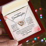 Rose Flower With Pink Background Interlocking Hearts Necklace To My Amazing Granddaughter Gift From Grandma