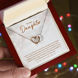 Daughter in My Eyes Interlocking Hearts Necklace
