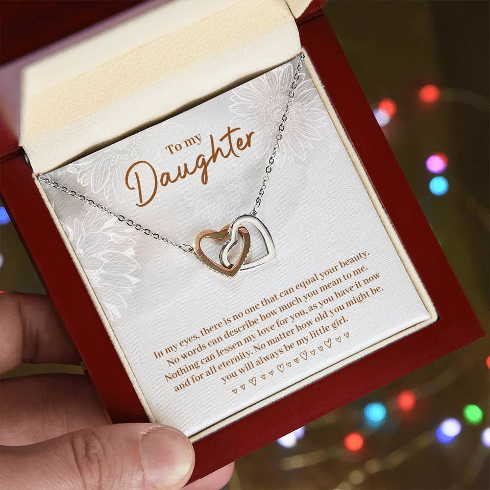 Daughter in My Eyes Interlocking Hearts Necklace