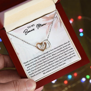 Thank You For Embracing Me Like Your Own - Interlocking Hearts Necklace For Bonus Mom