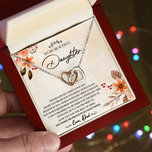 To my Daughter - Love You For The Rest of Mine - Interlocking Hearts Necklace Gift