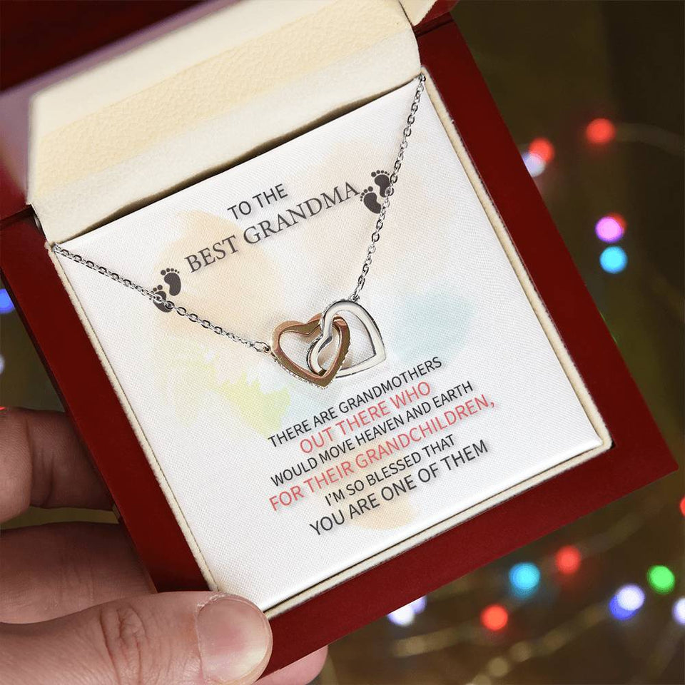 Best Grandma Interlocking Hearts Necklace