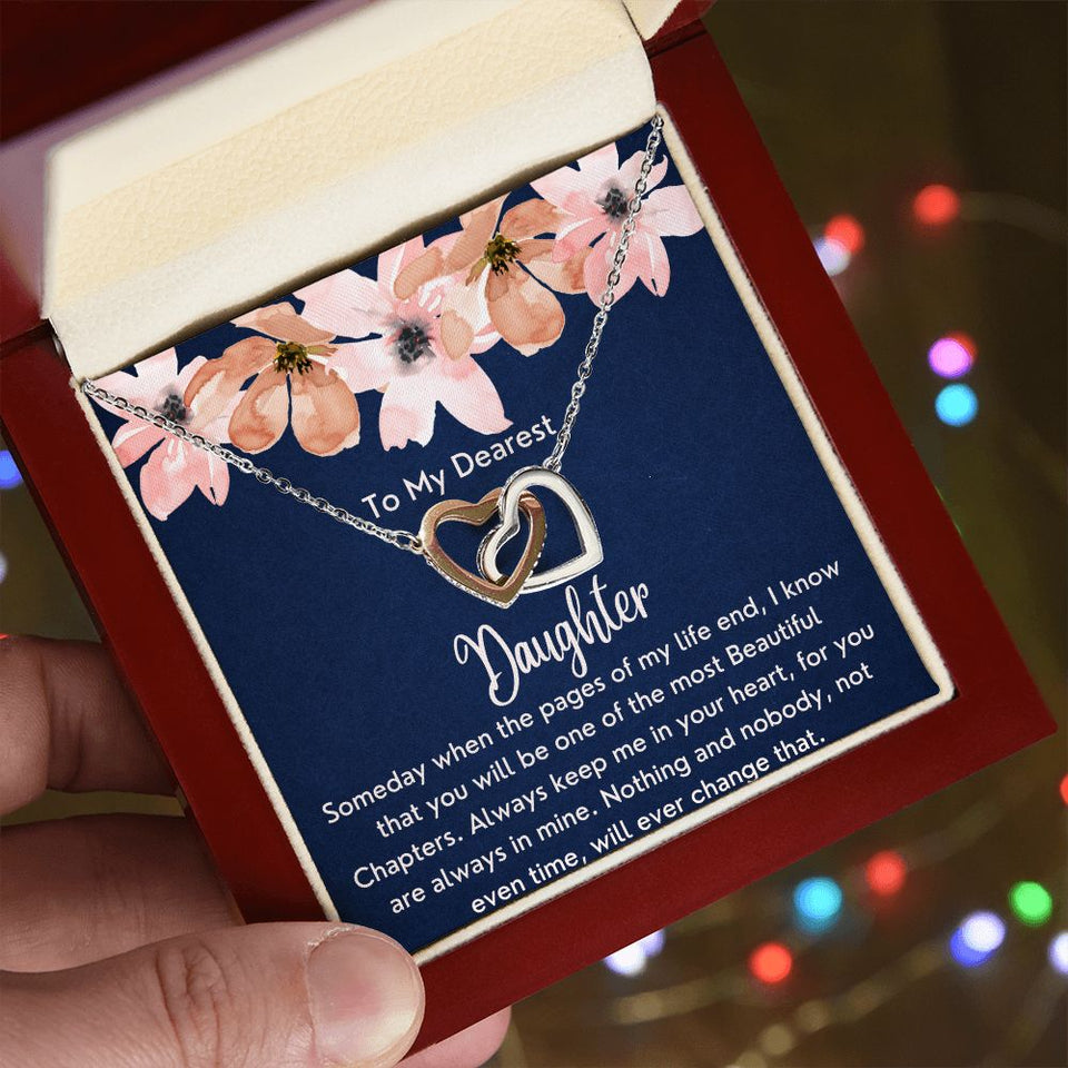 To My Dearest Daughter necklace - Interlocking Hearts Necklace