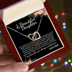 To My Beautiful Daughter | Never Forget That How Much I Love You | Interlocking Hearts Necklace