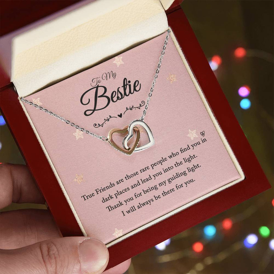 Bestie True Friends Interlocking Hearts Necklace