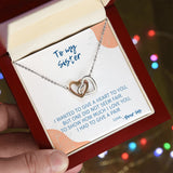 Two Hearts For You - Interlocking Hearts Necklace For Sister