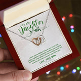Daughter Believe Interlocking Hearts Necklace