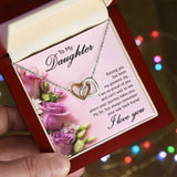 Daughter Proud Interlocking Hearts Necklace