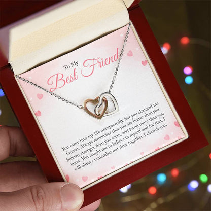 To my Bestie  Interlocking Hearts Necklace
