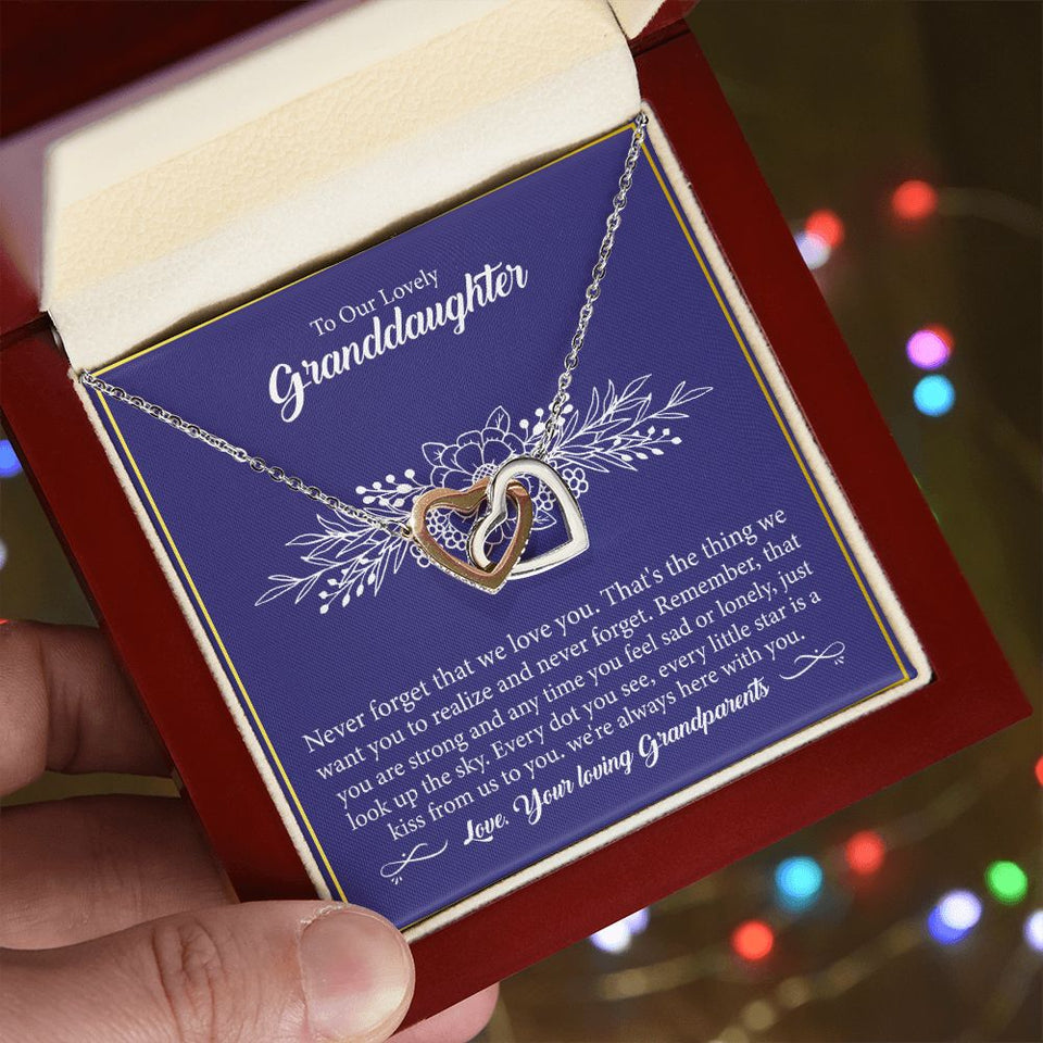 To Our Lovely Granddaughter - Interlocking Hearts Necklace