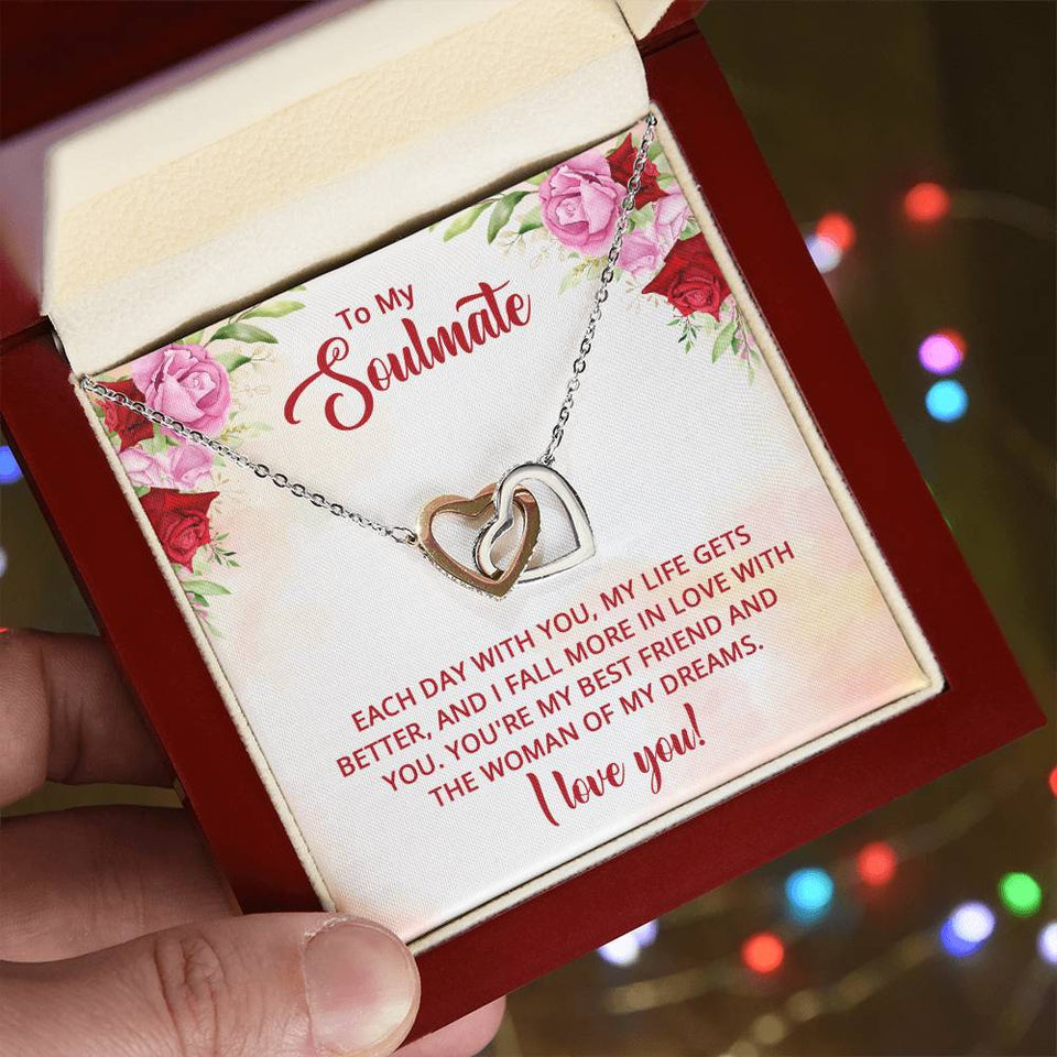Soulmate Best Friend Interlocking Hearts Necklace