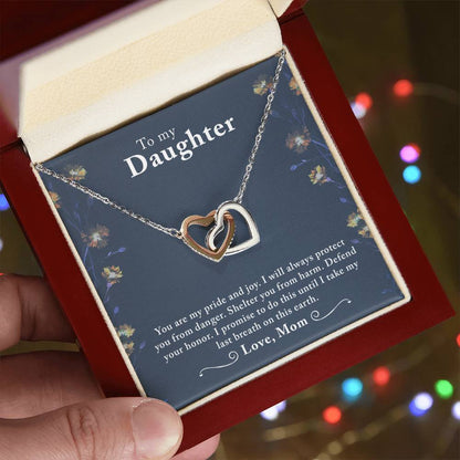 Daughter My Pride Interlocking Hearts Necklace
