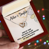 Connected By Our Hearts - Interlocking Hearts Necklace For Daughter