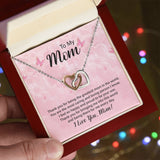 Mom Thank You Interlocking Hearts Necklace