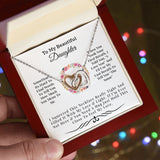 My Beautiful Daughter | Love & Light - Interlocking Hearts Necklace Gift For Mom, necklace For Wife, Gift For Mother's Day