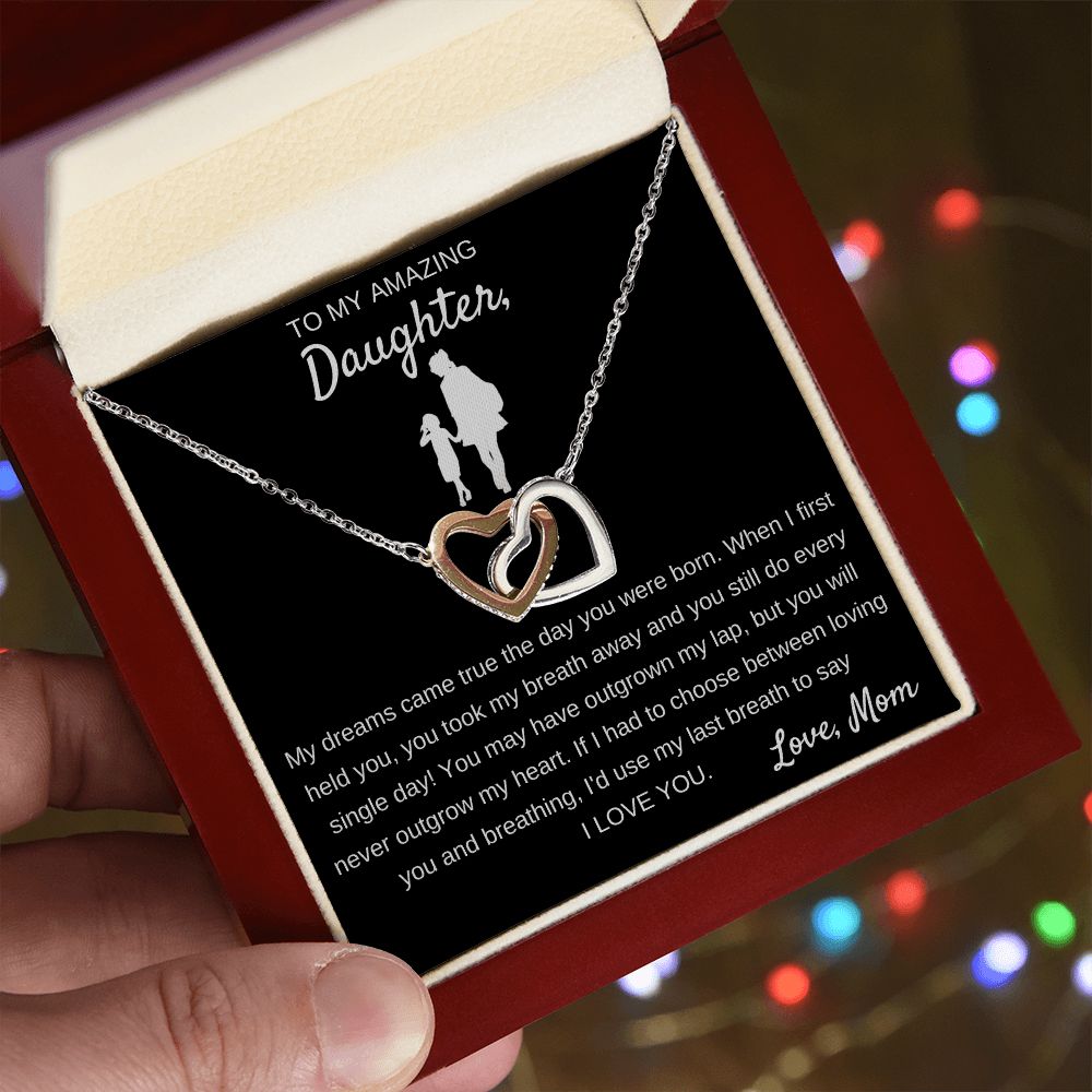 When I First Held You - Interlocking Hearts Necklace For Daughter