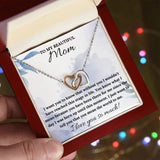 You Mean The World To Me - Interlocking Hearts Necklace For Mom