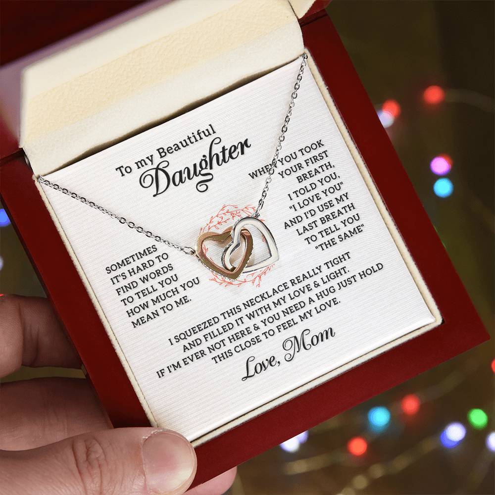 My Beautiful Daughter- Interlocking Hearts Necklace