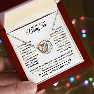 To My Lovely Daughter | Never Forget That I Love You | Interlocking Hearts necklace