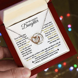To My Lovely Daughter | Never Forget That I Love You | Interlocking Hearts necklace