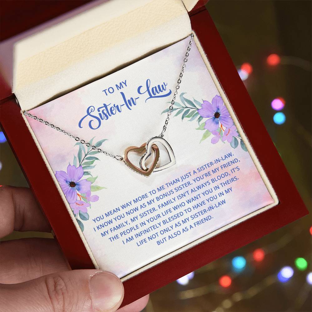 Sister in Law Interlocking Hearts Necklace