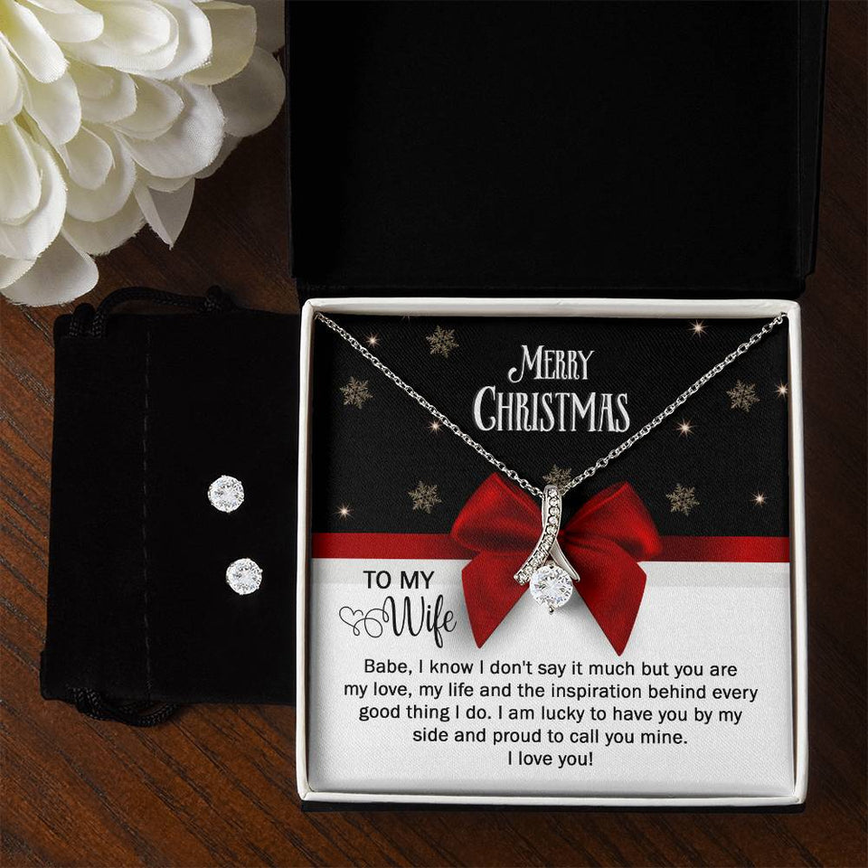 Alluring Beauty Necklace Earring Set - Christmas Gift for Wife