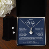 Wife Hug this close Alluring Necklace and Earring Set