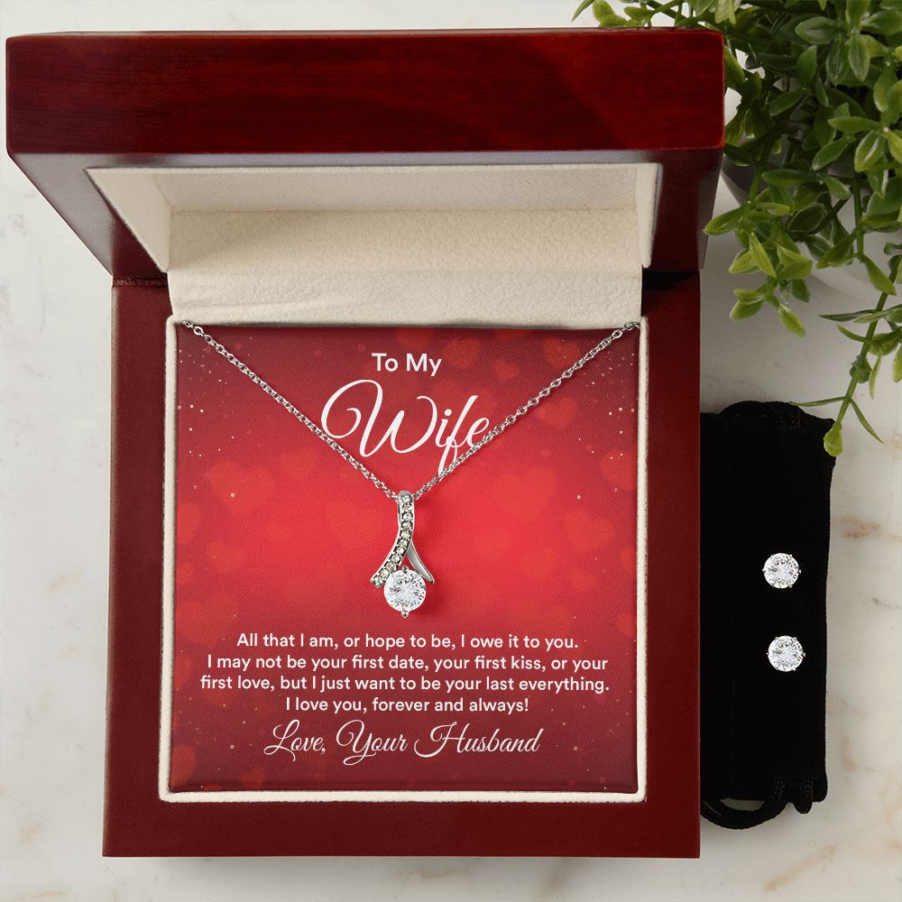 Wife All That I Am Or Hope To Be Alluring Beauty Necklace And Earrings