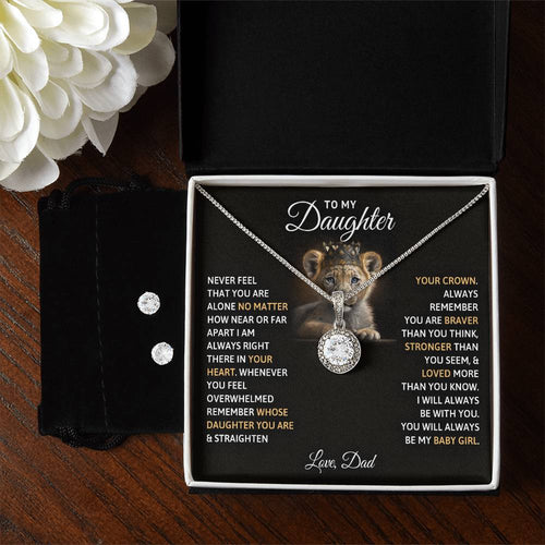 To Daughter from Dad Eternal Hope Necklace and Earring Set